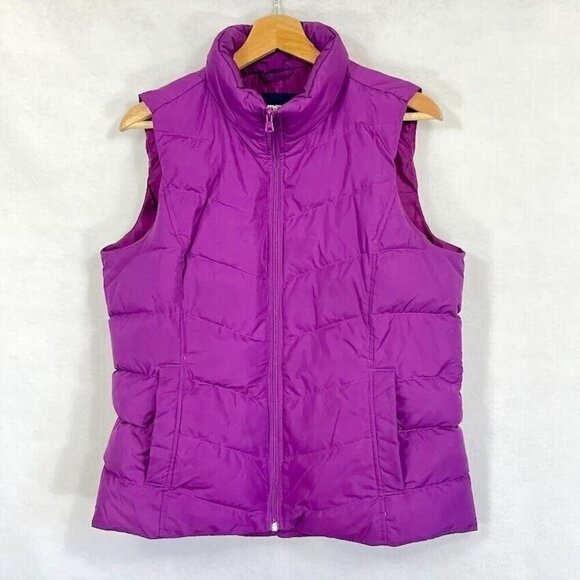 Lands' End Lightweight Puffer Vest Winter Ski Snow Outdoor Preppy Utility Bold M - Picture 1 of 5